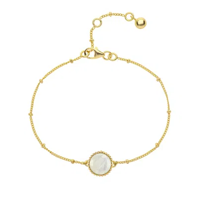 Auree Jewellery Women's Neutrals / Gold / White Barcelona June Birthstone Bracelet - Moonstone