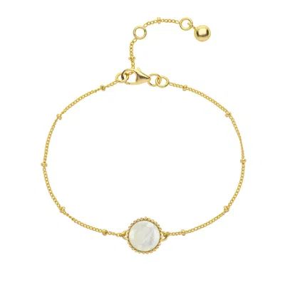 Auree Jewellery Women's Neutrals / Gold / White Barcelona June Birthstone Bracelet - Moonstone In Multi