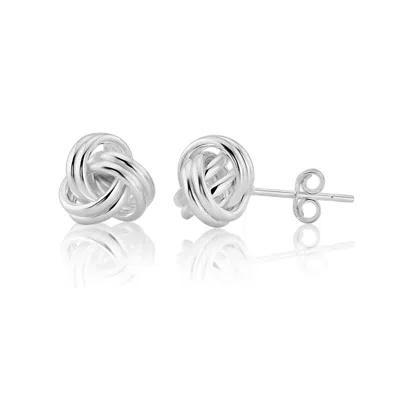 Auree Jewellery Women's Onslow Sterling Silver Double Knot Stud Earrings In Metallic