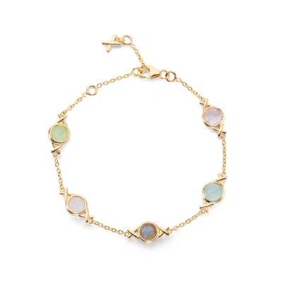 Auree Jewellery Women's Palma Multi Gemstone & Gold Vermeil Friendship Bracelet