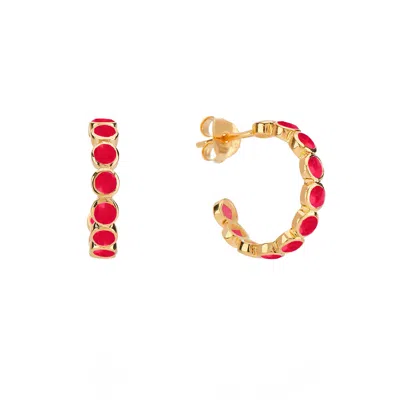 Auree Jewellery Women's Pink Ortigia Fuchsia Chalcedony Hoop Earrings