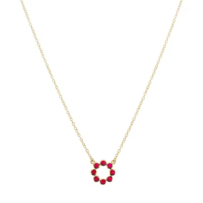 Auree Jewellery Women's Pink / Purple Ortigia Mini Fuchsia Pink Chalcedony & Gold Vermeil Necklace In Multi