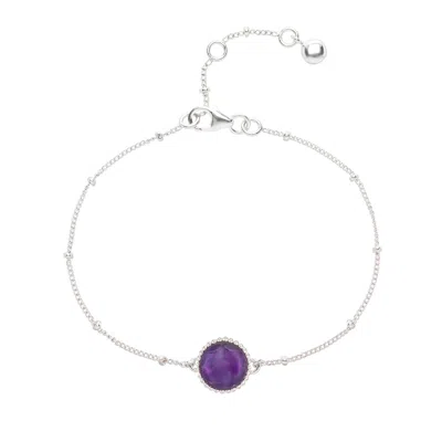 Auree Jewellery Women's Pink / Purple / Silver Barcelona Silver February Birthstone Bracelet Amethyst In Metallic