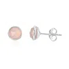 Auree Jewellery Women's Pink / Silver Savanne Sterling Silver & Pink Chalcedony Stud Earrings In Multi