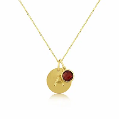 Auree Jewellery Women's Red Bali Gold & Garnet January Birthstone Pendant