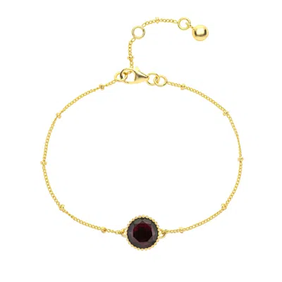 Auree Jewellery Women's Red Barcelona January Garnet Birthstone Bracelet In Gold