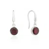 Auree Jewellery Women's Red Barcelona Silver January Garnet Birthstone Hook Earrings In Red