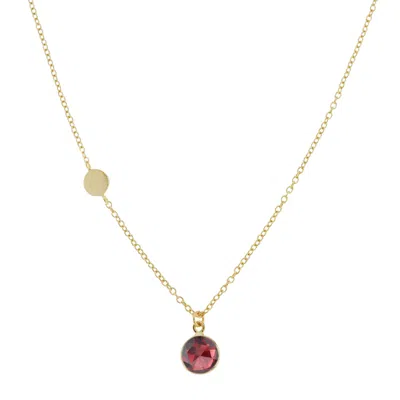 Auree Jewellery Women's Red Salina Gold Vermeil Disc & Garnet Necklace