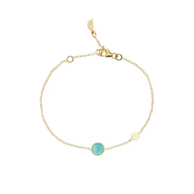 Auree Jewellery Women's Salina Amazonite & Gold Disc Bracelet