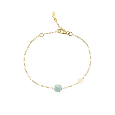 Auree Jewellery Women's Salina Aqua Chalcedony & Gold Disc Bracelet