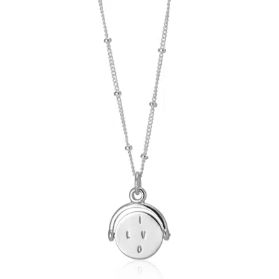 Auree Jewellery Women's Seychelles Sterling Silver Spinning I Love You Pendant
