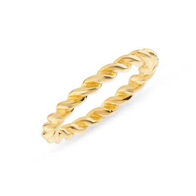 Auree Jewellery Women's Silver Alhambra Gold Vermeil Twisted Ring