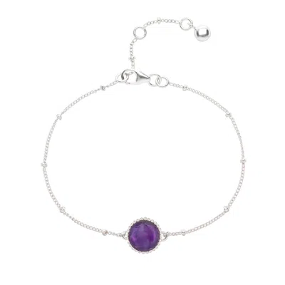 Auree Jewellery Women's Silver / Purple Barcelona Silver February Birthstone Bracelet Amethyst In Multi