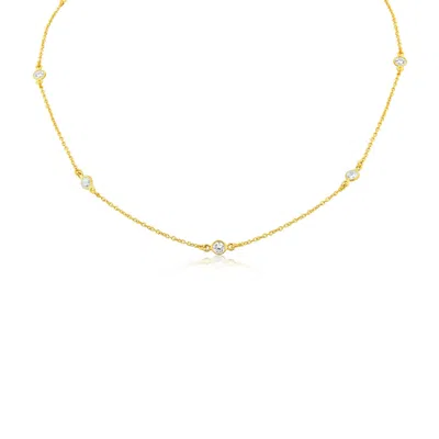 Auree Jewellery Women's Sofia 18ct Yellow Gold Vermeil & Cubic Zirconia Short 15" Necklace