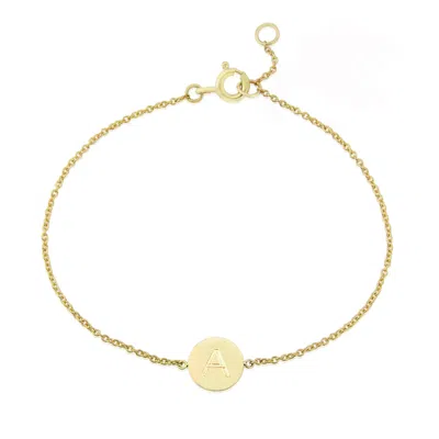Auree Jewellery Women's Westbourne 9ct Yellow Gold Disc Initial Bracelet