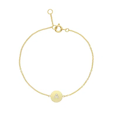 Auree Jewellery Women's Westwick Yellow Gold Vermeil Disc Initial Bracelet