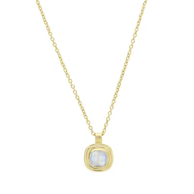 Auree Jewellery Women's White California Cushion Moonstone Necklace In Gold