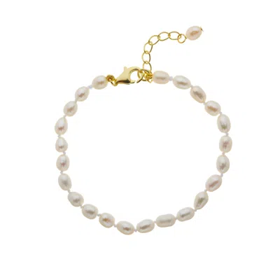 Auree Jewellery Women's White Gloucester Mini Pearl & Gold Vermeil Bracelet