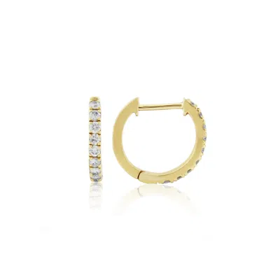 Auree Jewellery Women's White / Gold Dovehouse Gold Vermeil & Cubic Zirconia Hoop Earrings