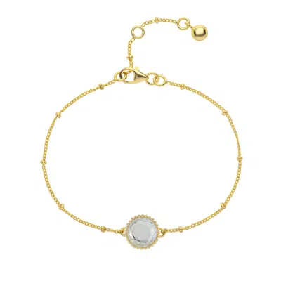 Auree Jewellery Women's White / Gold / Neutrals Barcelona April Crystal & Gold Birthstone Bracelet In Multi
