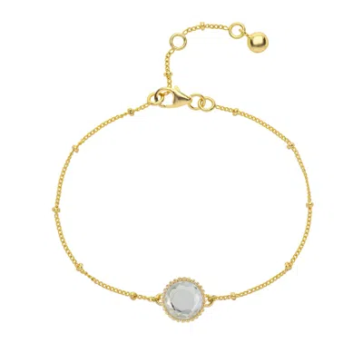 Auree Jewellery Women's White / Gold / Neutrals Barcelona April Crystal & Gold Birthstone Bracelet