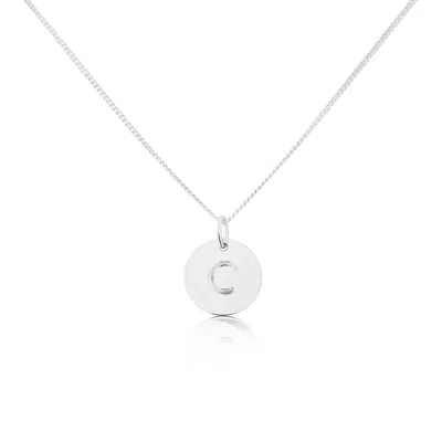 Auree Jewellery Women's White / Gold / Silver Westbourne 9ct White Gold Initial Disc Pendant