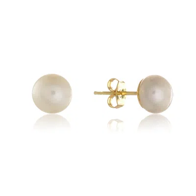 Auree Jewellery Women's White / Gold Thurloe White Pearl & 9ct Gold Stud Earrings In Multi