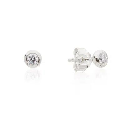 Auree Jewellery Women's White Hampton Cubic Zirconia And Sterling Silver Stud Earrings In Metallic