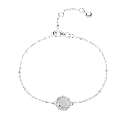 Auree Jewellery Women's White / Silver Barcelona Silver April Birthstone Bracelet Crystal In Metallic
