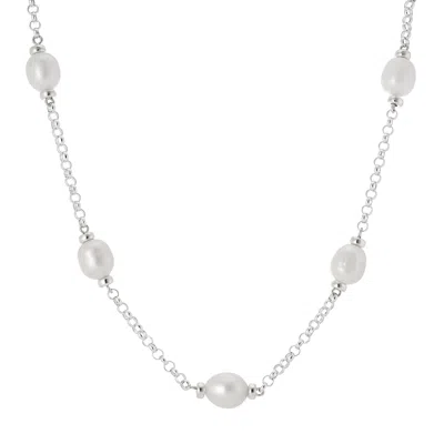 Auree Jewellery Women's White / Silver Courtfield Freshwater Pearl & Sterling Silver Necklace In Multi