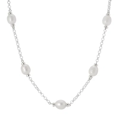 Auree Jewellery Women's White / Silver Courtfield Freshwater Pearl & Sterling Silver Necklace In Metallic