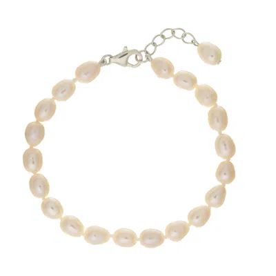 Auree Jewellery Women's White / Silver Gloucester White Freshwater Pearl & Sterling Silver Bracelet In Multi