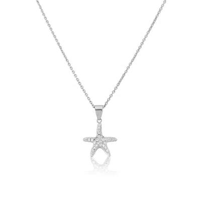 Auree Jewellery Women's White / Silver Maddalena Sterling Silver Starfish & Cubic Zirconia Necklace In Metallic