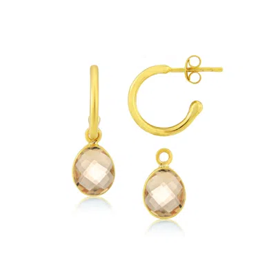 Auree Jewellery Women's Yellow / Gold Manhattan Gold & Citrine Interchangeable Gemstone Earrings
