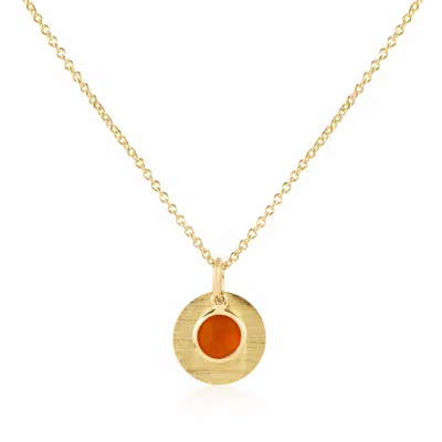 Auree Jewellery Women's Yellow / Orange / Gold Bali 9ct Gold July Birthstone Necklace Carnelian