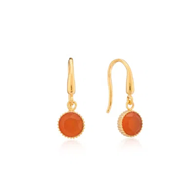 Auree Jewellery Women's Yellow / Orange / Gold Barcelona July Birthstone Hook Earrings Carnelian
