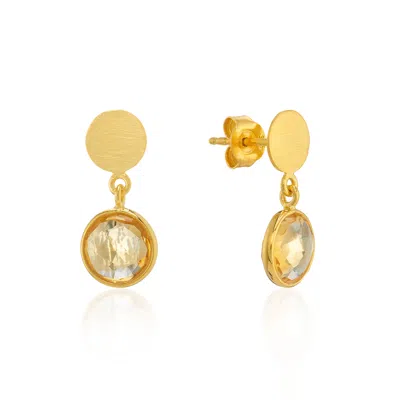 Auree Jewellery Women's Yellow / Orange Salina Gold Vermeil & Citrine Disc Earrings