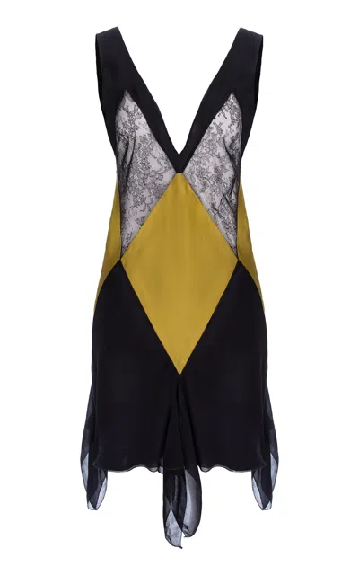 Aureliana Alexia Silk Satin Mini Dress In Multi