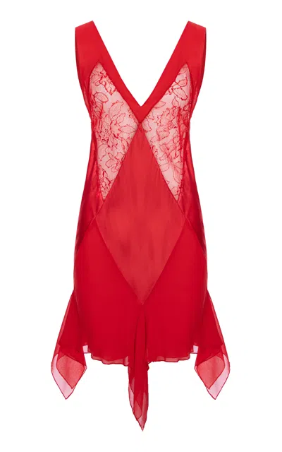 Aureliana Alexia Silk Satin Mini Dress In Red