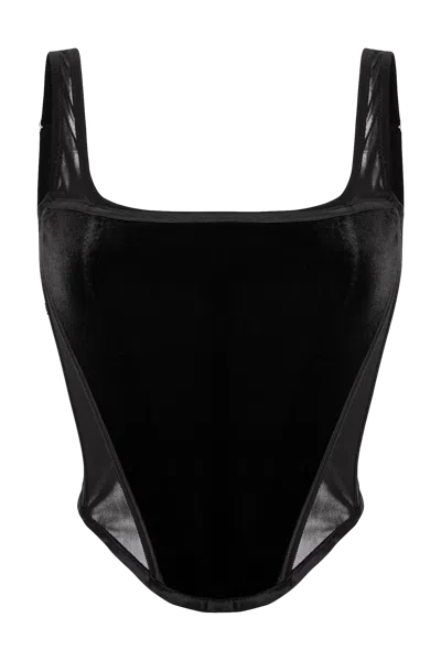 Aureliana Victoria Velvet Bustier In Black