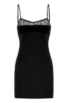 Aureliana Kate Lace And Wool Mini Dress In Black