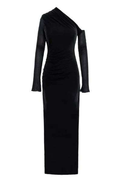 Aureliana Nadia Draped Jersey Dress In Black