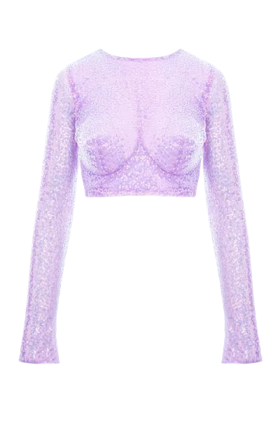 Aureliana Sequins Crop Top In White