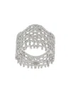 Aurelie Bidermann 18kt White Gold Vintage Lace Diamond Ring In Metallic