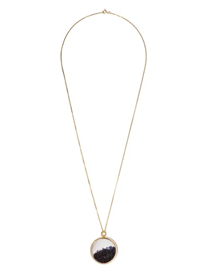 Aurelie Bidermann 18kt Yellow Gold Chivor Large Blue Sapphire Medallion Necklace