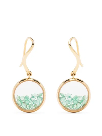 Aurelie Bidermann 18kt Yellow Gold Emerald Chivor Earrings