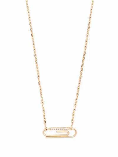 Aurelie Bidermann 18kt Yellow Gold Paper Clip Diamond Necklace