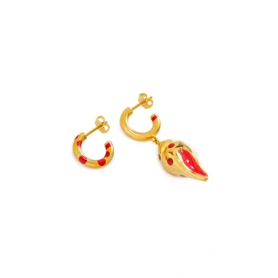 Aurelie Bidermann Asymmetric Shell Earrings In Gold