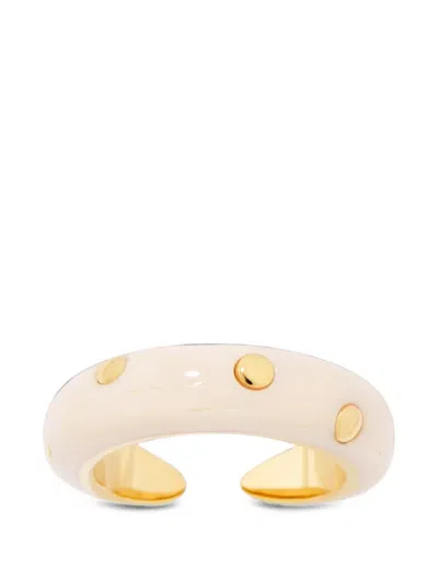 Aurelie Bidermann Caftan Moon Studded Ring In Gold