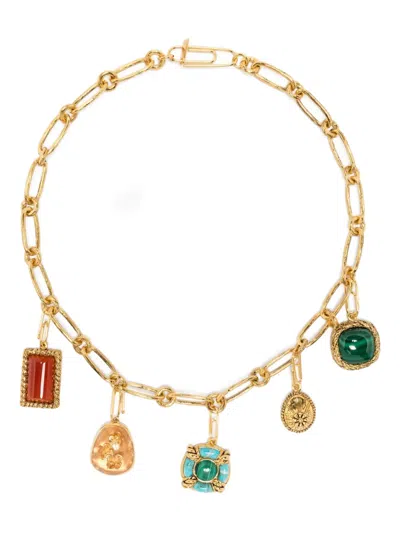 Aurelie Bidermann Charm-link Necklace In Gold